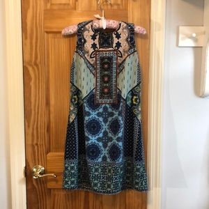 Polynesian printed mini dress